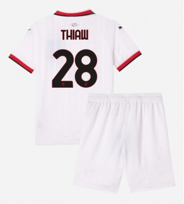 AC Milan Malick Thiaw #28 Segunda Equipación Niños 2024-25 Manga Corta (+ Pantalones cortos)